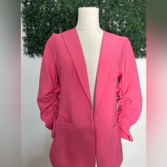 Skies are Blue Pink Floral Lined Blazer Small - Picture 3 of 12